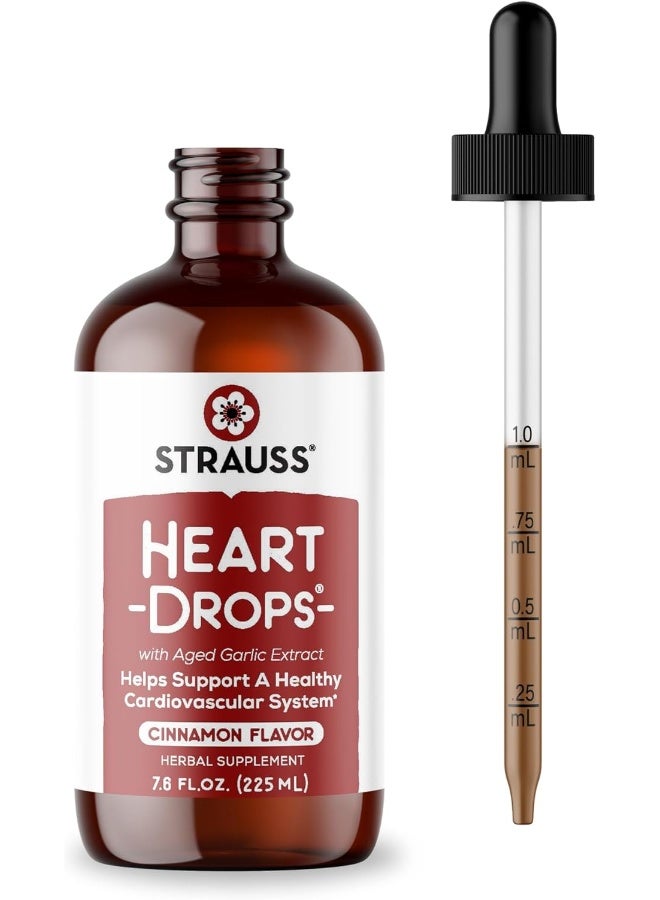 Strauss Heartdrops Aged Garlic Extract, Herbal Supplement For Heart Health-Heartdrops | Maintain A Healthy Cardiovascular System, Cinnamon Flavor - Image 1